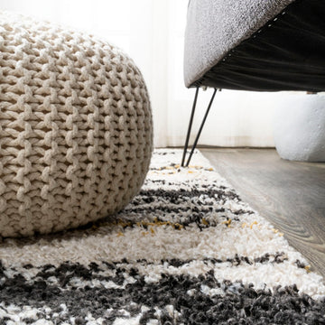 Nova Modern Bold Strie' Shag Area Rug